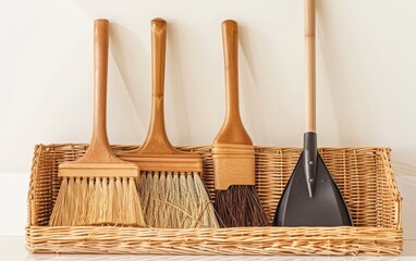 Key Tools for Tidying Up, Unveiling the Broom and Others,Building Your Cleaning Kit, From Brooms to Basics Generative Ai - obrazy, fototapety, plakaty