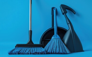 Your Cleaning Arsenal, The Crucial Broom and Beyond,Must-Have Home Cleaning Gear,Broom and More Generative Ai - obrazy, fototapety, plakaty