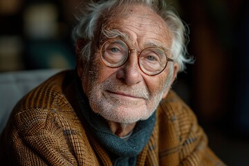 Smiling senior man in a nursing home, enjoying life at old age, portrait