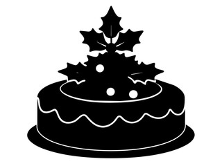 christmas cake single silhouette vector art drawing and tattoo design