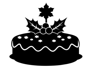 christmas cake single silhouette vector art drawing and tattoo design