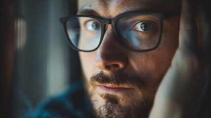 Écoute ciblée : homme à lunettes tenant attentivement une oreille