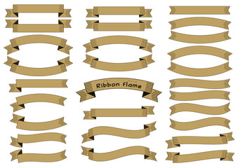 ビンテージ風の金のリボンのフレームのセット

