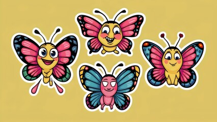 sticker set of butterfly