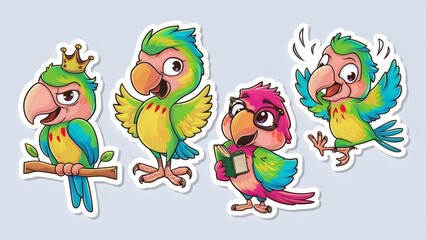 sticker set of birds