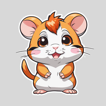 Cute Hamster cartoon Logo Design Very Cool