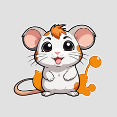 Cute Hamster cartoon Logo Design Very Cool