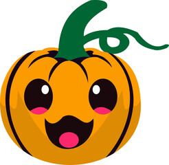 Cute Halloween Pumpkin Illustration 