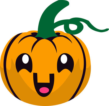 Cute Halloween Pumpkin Illustration 