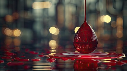 Exploring the juxtaposition of pollutants in a blood drop against a backdrop of purity to enhance blood health monitoring.