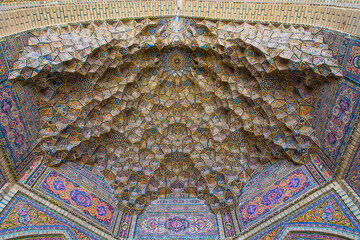 Mind blowing details of antique Persian tile work in The Pink  Mosque shiraz, Iran. Perfect...