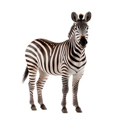 Fototapeta na wymiar Zebra full body isolated on transparent background