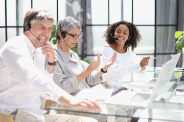 Fototapeta premium Business group working in customer and help desk office
