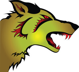 Wolf Head design logo art vector illustrator