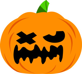 Fototapeta premium Halloween Pumpkin Emoticon