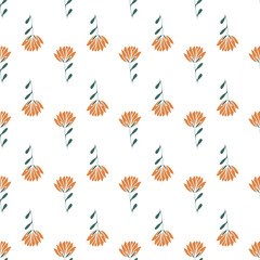Obraz premium Minimalist style seamless vector with floral elements.