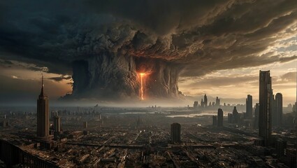 apocalyptic scene ,destruction of planet , blast ,ai generated - obrazy, fototapety, plakaty
