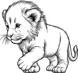 Illustration of a lion cub