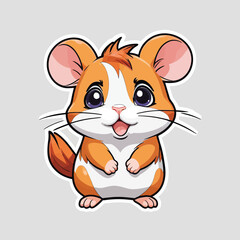 Cute Hamster cartoon Logo Design Very Cool