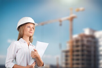 Portrait of engineer worker at construction site - 773219730