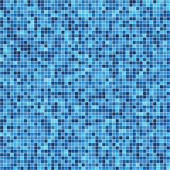 Blue tiny square tiles bathroom background