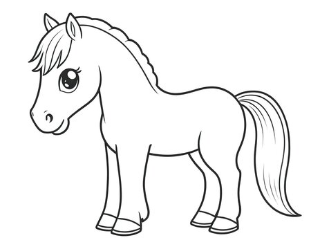 a horse standing coloring page 