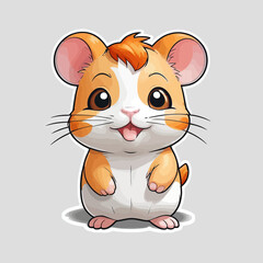 Cute Hamster cartoon Logo Design Very Cool