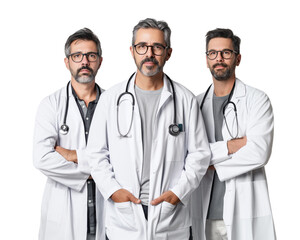 Team of Doctors isolated on transparent background