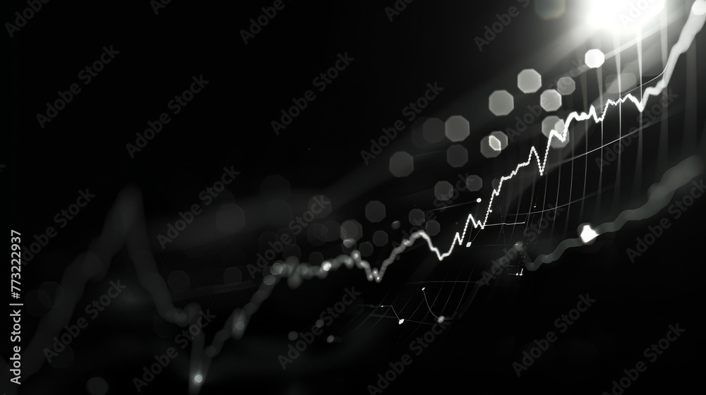 Aufkleber abstract financial data graph on dark background