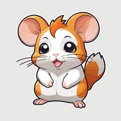 Cute Hamster cartoon Logo Design Very Cool