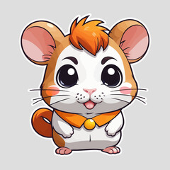 Fototapeta na wymiar Cute Hamster cartoon Logo Design Very Cool