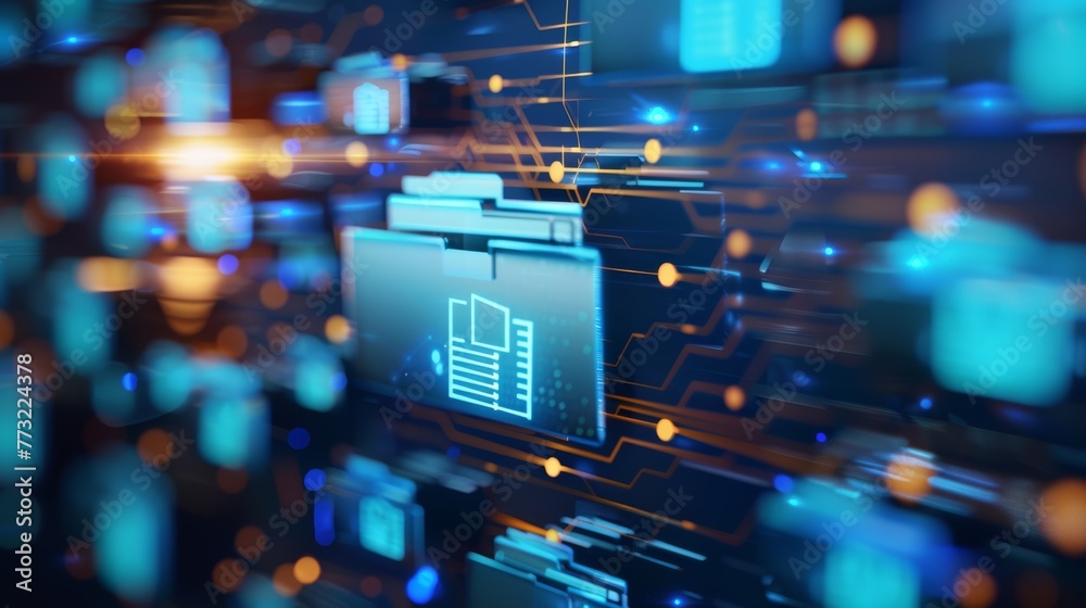 Poster A document management system concept and software, enabling efficient archiving and managing business data. Searching and managing files online from a database of documents available at all times.