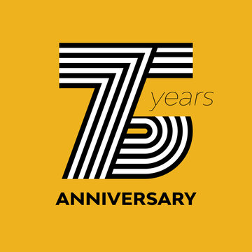 75 years retro anniversary vector template template template design illustration