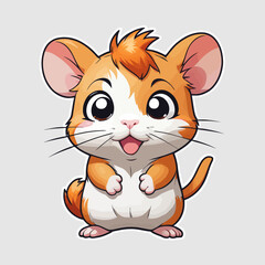 Cute Hamster cartoon Logo Design Very Cool