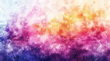 Abstract colorful watercolor background with vibrant spectrum of pink, purple, and yellow hues suggesting creativity and artistic inspiration. Versatile background or texture for d - obrazy, fototapety, plakaty
