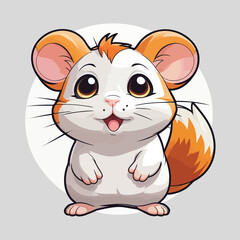 Cute Hamster cartoon Logo Design Very Cool