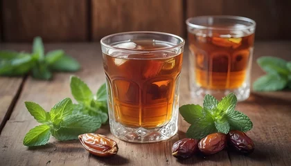 Foto op Plexiglas Glass cup of tea with Mint  © Salwa