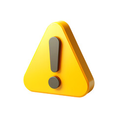 3d yellow triangle with a warning sign