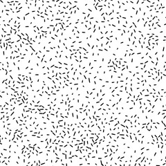 Many black short line on transparent background. Monochrome seamless pattern. Abstract background with different random lines. Decorative design element for web. Minimalist print for your projects.