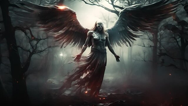The scary angel of death is haunted by a graveyard	