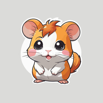 Cute Hamster cartoon Logo Design Very Cool