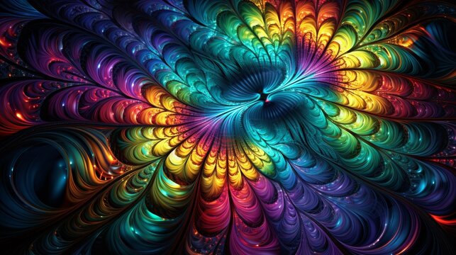 Vibrant fractal art wallpaper colorful and intricate02