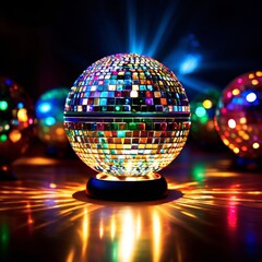 A glittering disco ball. Generative AI.