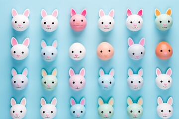 a group of bunny faces