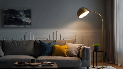 sofa and light