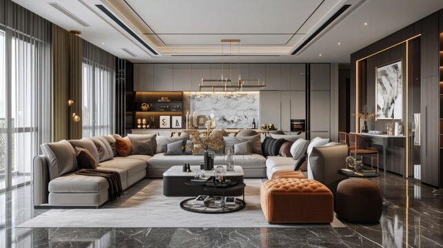 Elegant and comfortable home interior,living room