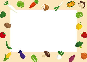 かわいい野菜のイラストフレーム