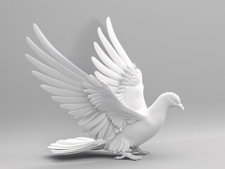 a white bird with wings spread
