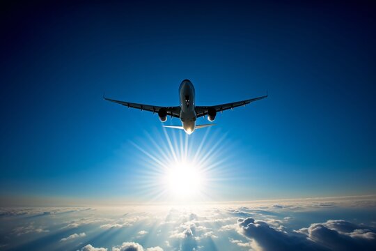 an airplane flying in the sky