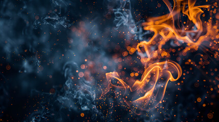 Flame of fire on a black background, A closeup shot of fire and flames on a dark background, Freeze motion of fire flames isolated on black background
 - obrazy, fototapety, plakaty